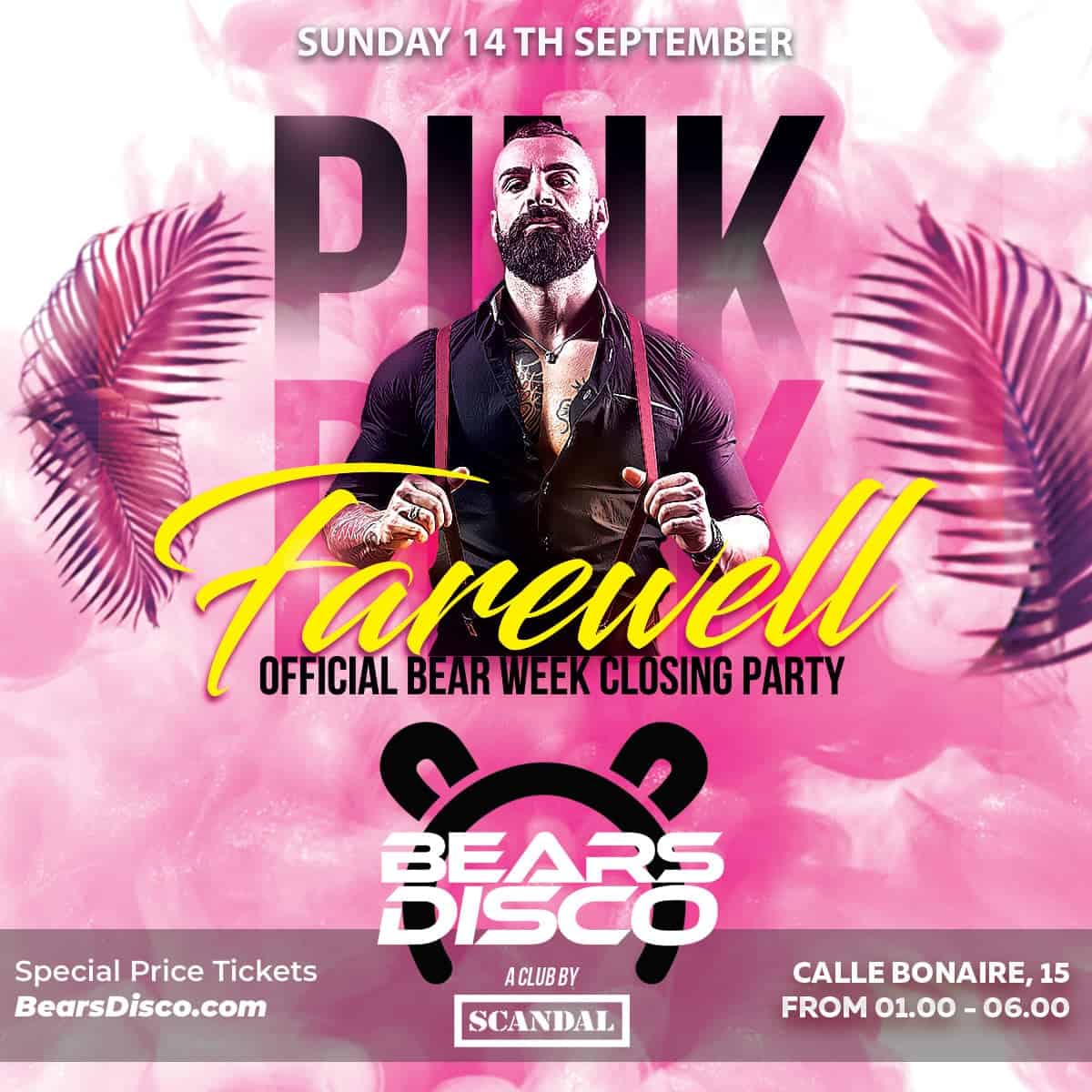 Pink Farewell night Sitges Bear Week 2025